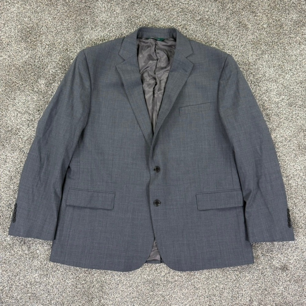 Brooks Brothers Mens 48R Grey 2 Button Suit Jacket Blazer Sports Coat Work